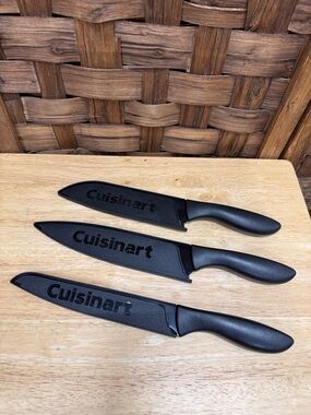 Cuisinart Black 3-Piece Chef & Utility Knife Set with Sheaths